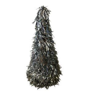 19" tall Christmas tinsel tree‎ silver table top